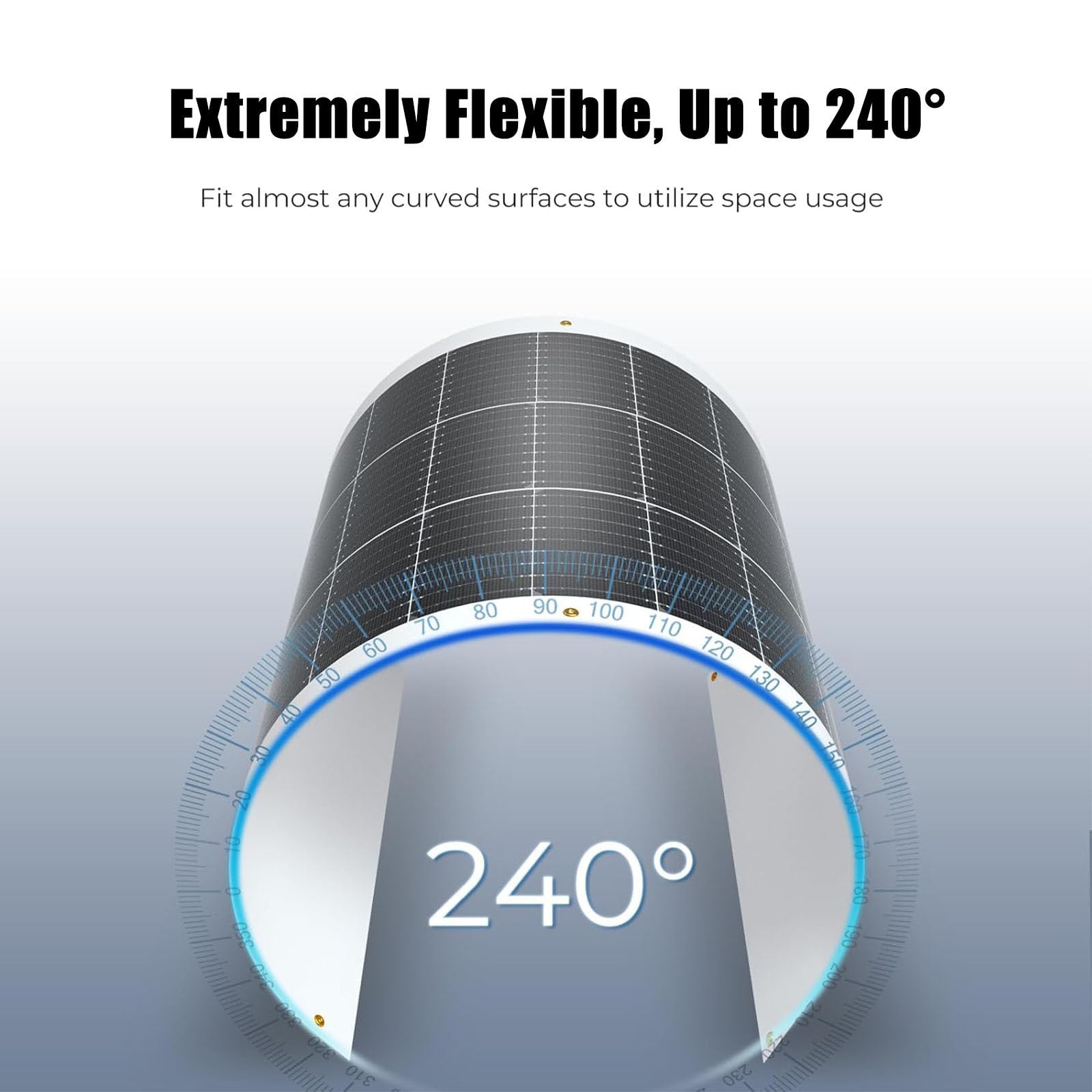 Pannello solare flessibile monocristallino pieghevole per alimentazione off-grid in camper, barca, furgone, auto, camper