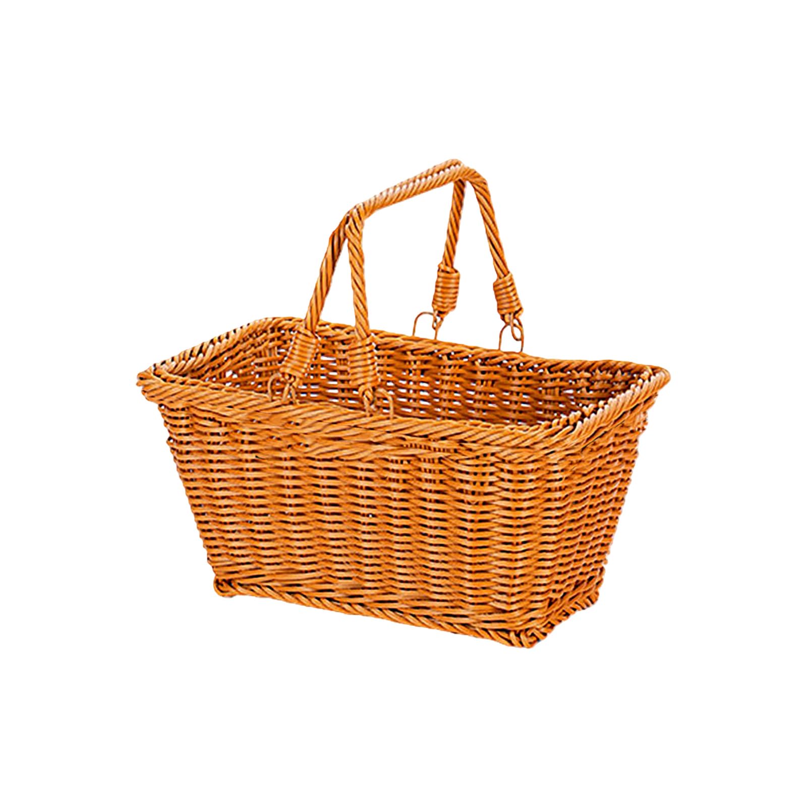 alloneslife Spacious Rattan-Look Oval Storage Bin for Home Organization and Groceries Outdoor Camping Planner