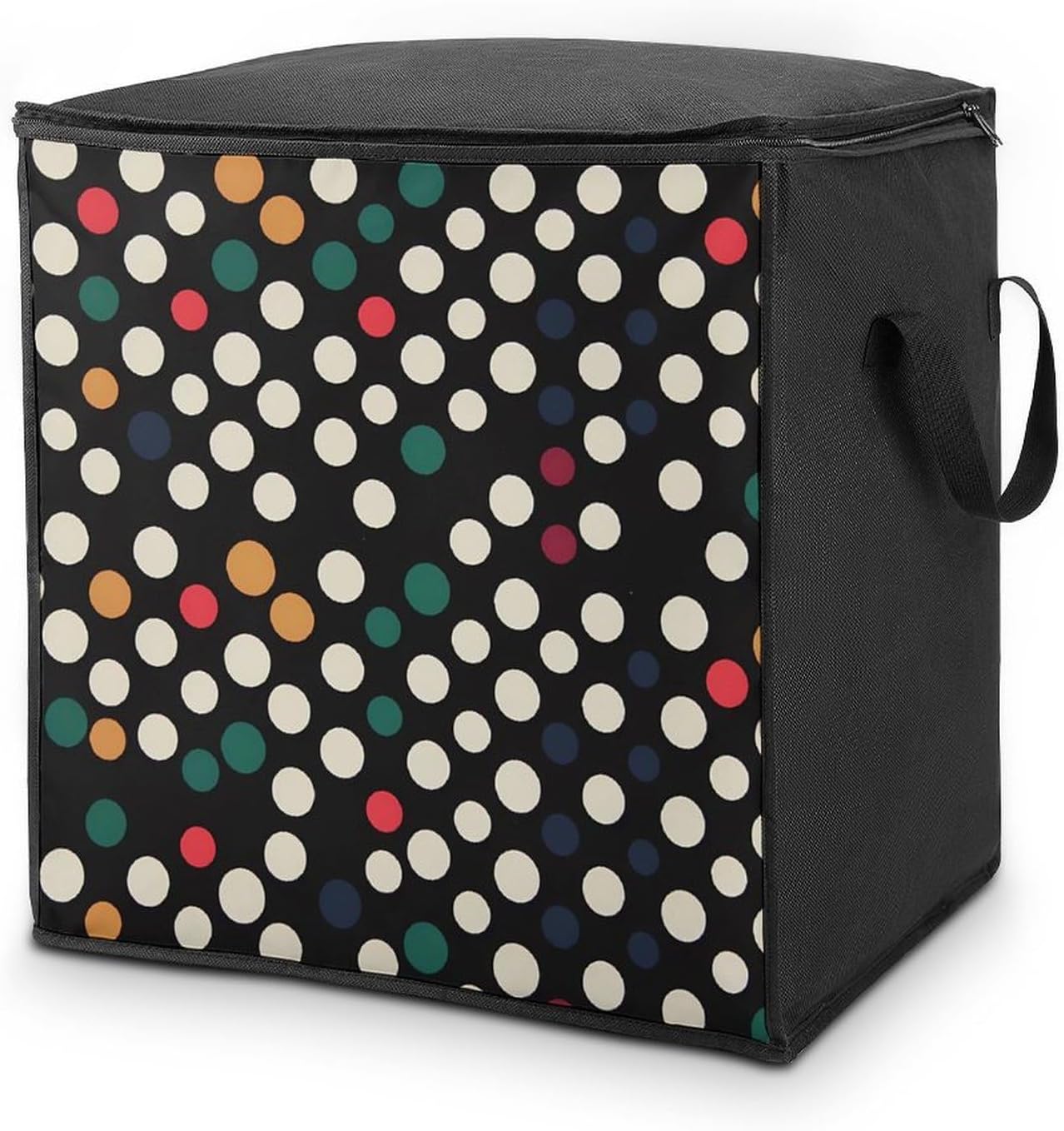 Quilt Storage Bag,Polka Dot Printed Large Foldable Storage Container Portable Travel Storage Bag for Blankets, Quilts, Clothes, Comforter, Bedding And Pillows
