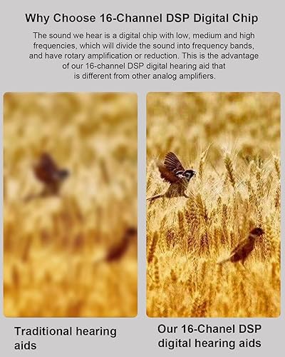 Miniatura 4 de Komsunma Rechargeable Hearing Aids for Seniors & Adults with Noise Cancelling, 16 digital channels, 5-level volume adjustment, Lightweight Hearing