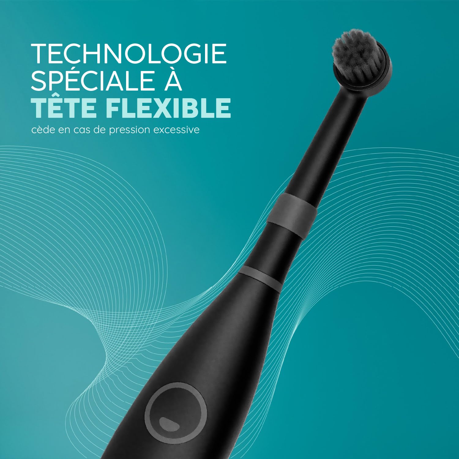 happybrush Eco R2 Brosse à Dents Électrique Rechargeable – Set de Démarrage Durable – 3 Modes de Nettoyage – Piles, 3 Brossettes & Dentifrice au Charbon Actif Inclus – Noir