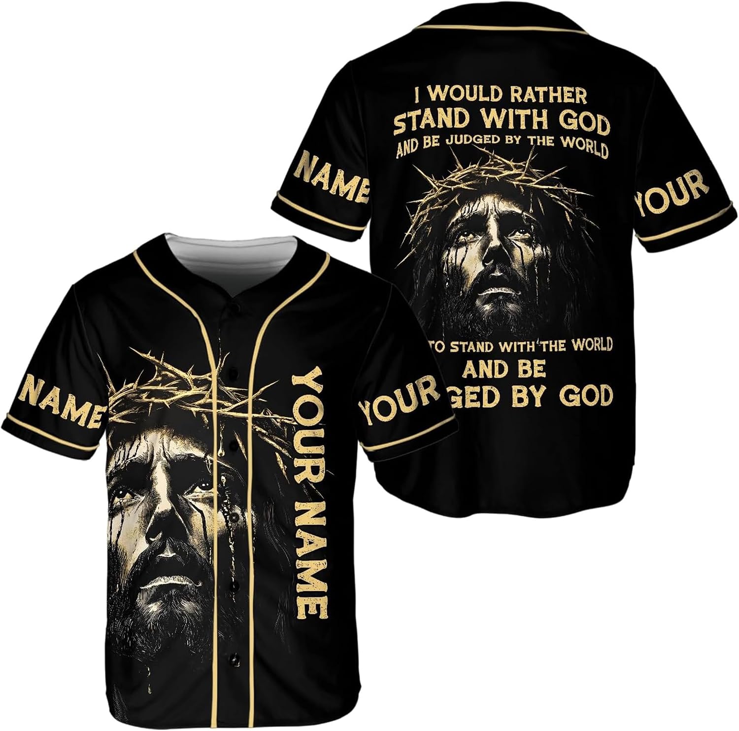 ThangPhamShop Personalized Jesus Christian Quote Baseball Jersey Unisex XS-5XL – Religious Theme Graphic Shirt