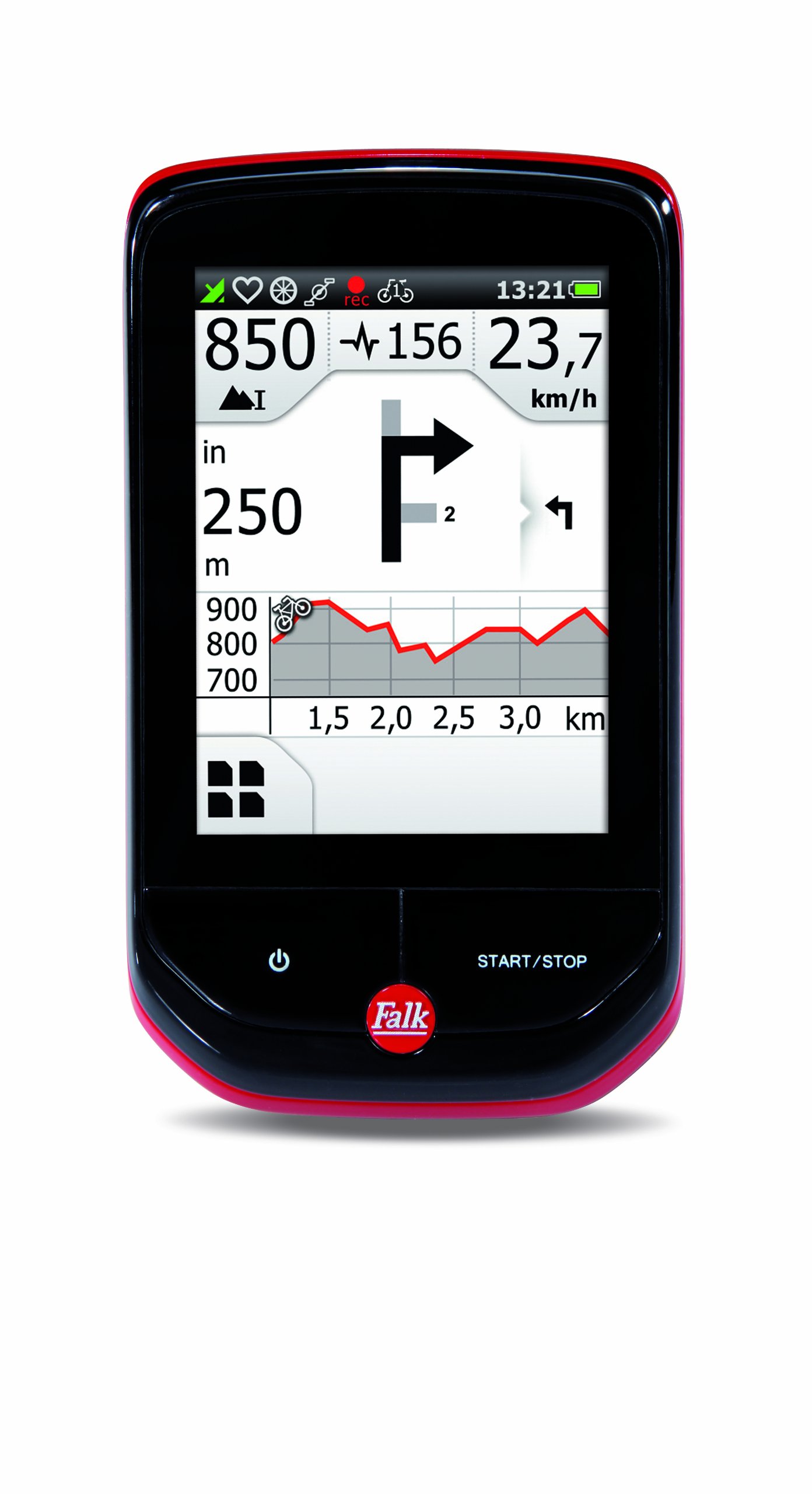 Falk Outdoor GPS Radcomputer PANTERA 32 mit topografischer Kartennavigation (EU 25), ANT+ ready, schwarz/rot Sport & Freizeit
