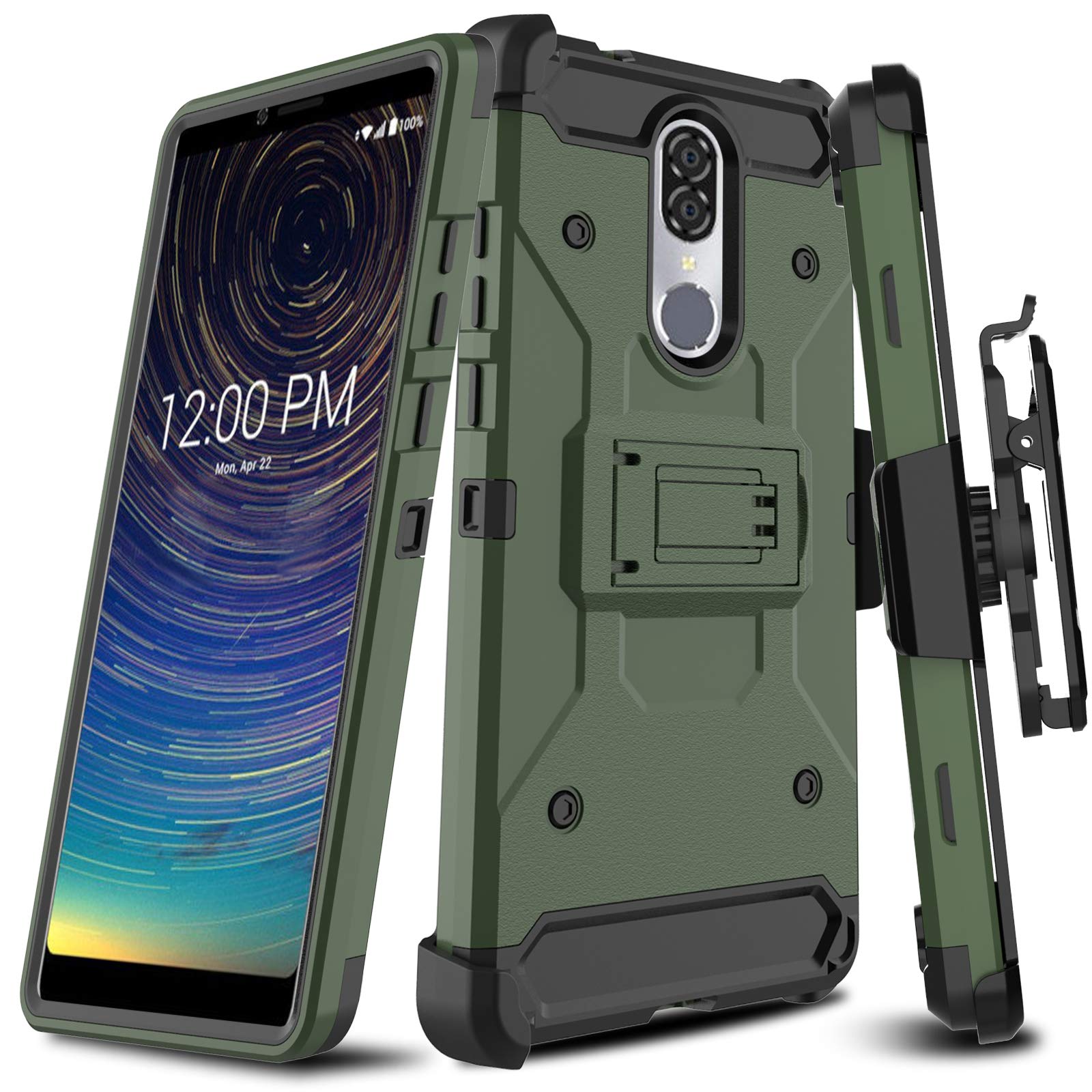 LEAPTECH Coolpad Legacy Case, [Holster Series] Full Body Heavy Duty Armor Protective Phone Cover with Kickstand and Belt Clip Case for Coolpad Legacy 2019 (Natural)