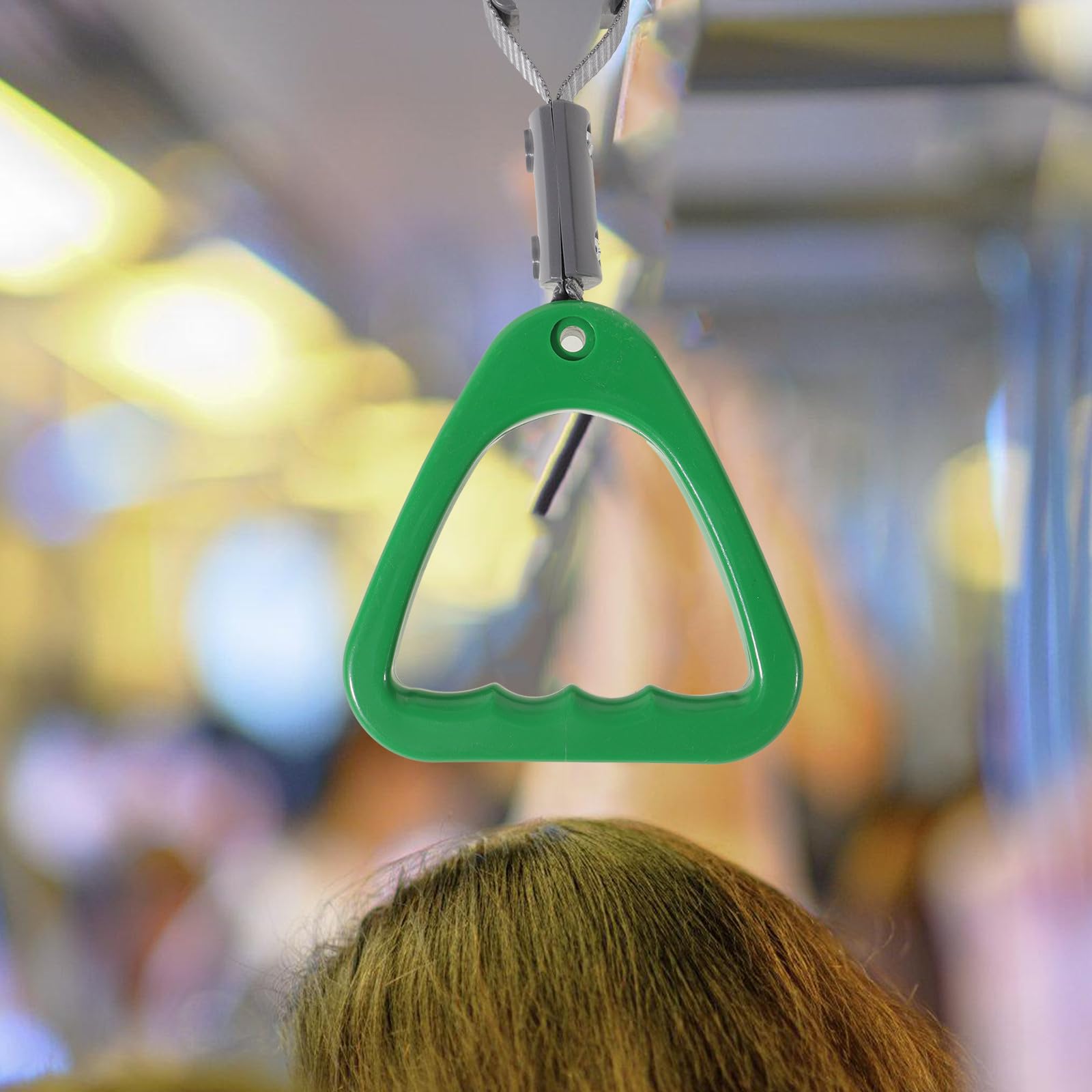 Anillo Fácil de Agarrar y Seguro para Manos de Manija Verde de Plástico para Autobús Adecuado para Uso en Transporte Público y Metro