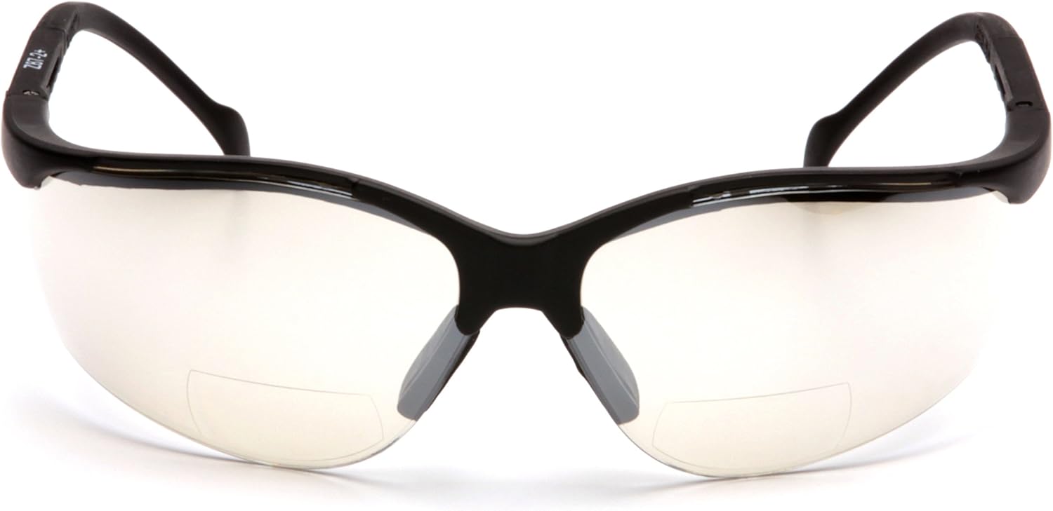 🛒 Crazy Deals Pyramex V2 Readers Safety Eyewear, Indoor/Outdoor Mirror +2.5 Lens With Black Frame