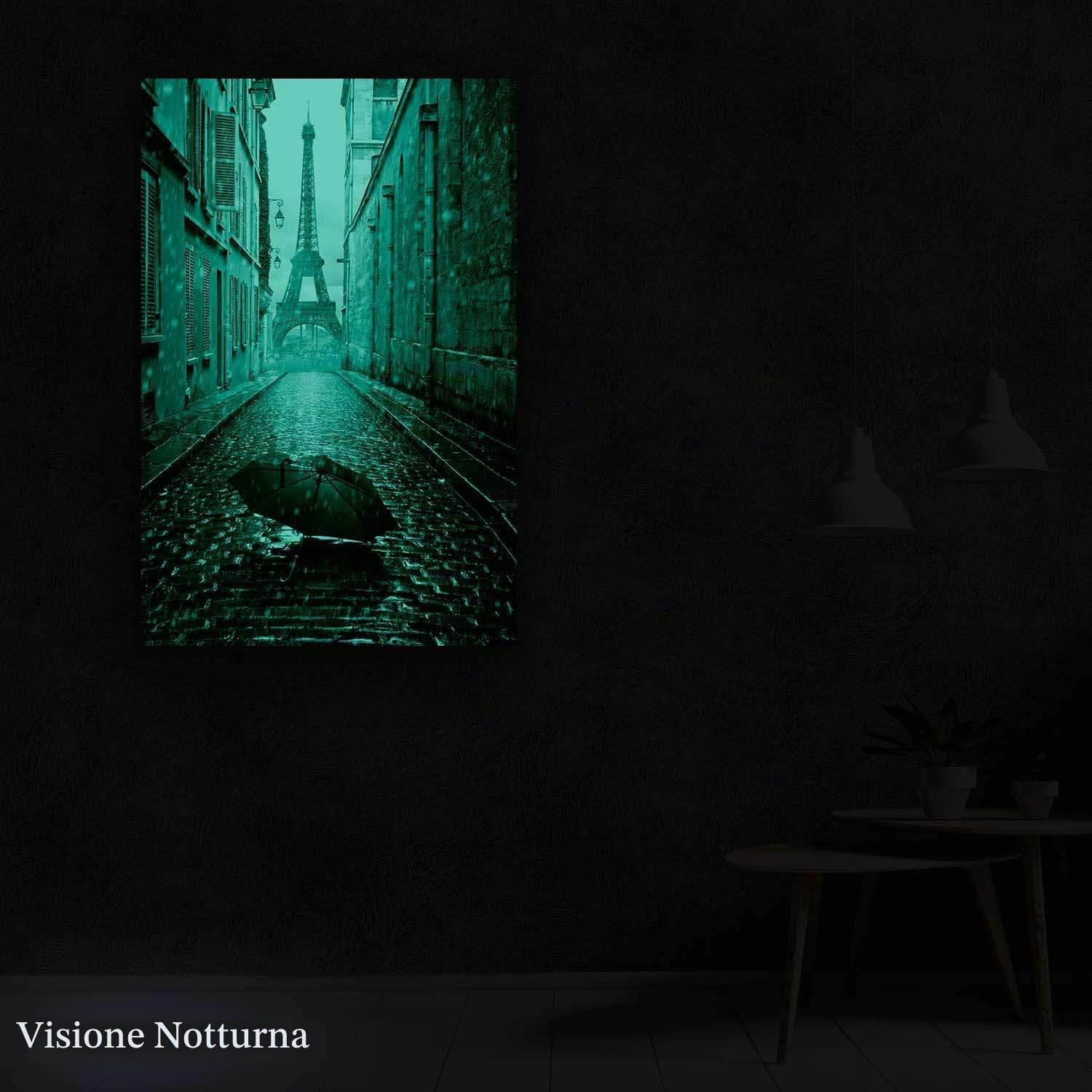 Startonight Quadro su Tela Bianco e Nero Umbrella a Parigi, Stampe Incorniciato e Pronta da Appendere Design Moderno Arredamento Arte Fotografia Grande Formato 80 x 120 cm Luminoso al Buio