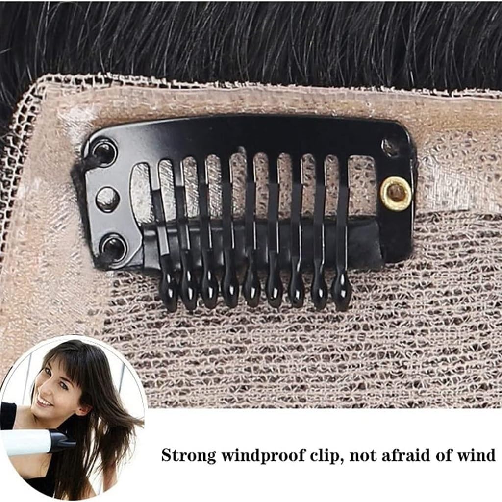 100 % Echthaar-Topper for Frauen 10/12 Zoll Schwarzes Toupet 13 X 15 Cm Langes Clip-In-Haarteil Auf Seidenbasis Mittelteil-Haarverlängerungen Bei Haarausfall/dünnem Haar/grauem Haar ( Size : 12 inch )