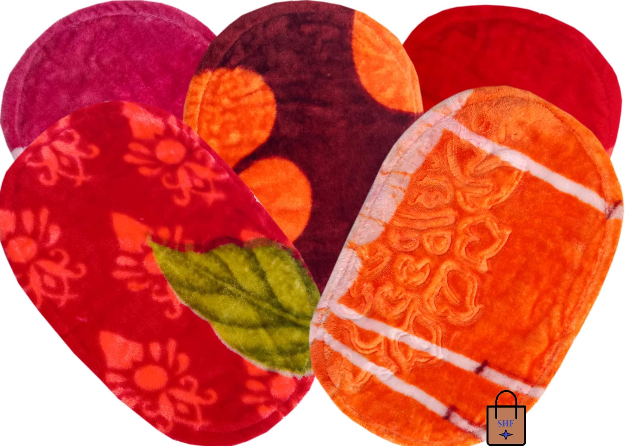 SHF Cotton Door Mats & Bathmats Size 33x53 CM Set of 5 Piece Multicolor