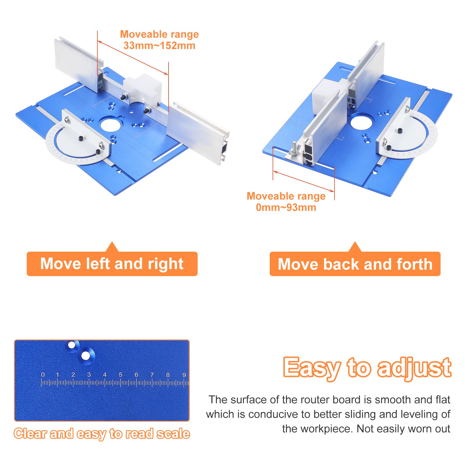 Gueenky Placa de Inserción de Mesa de Fresadora, Mesa Fresadora para Madera Aluminio Placa de Inserción de Router para Bancos de Trabajo de Madera