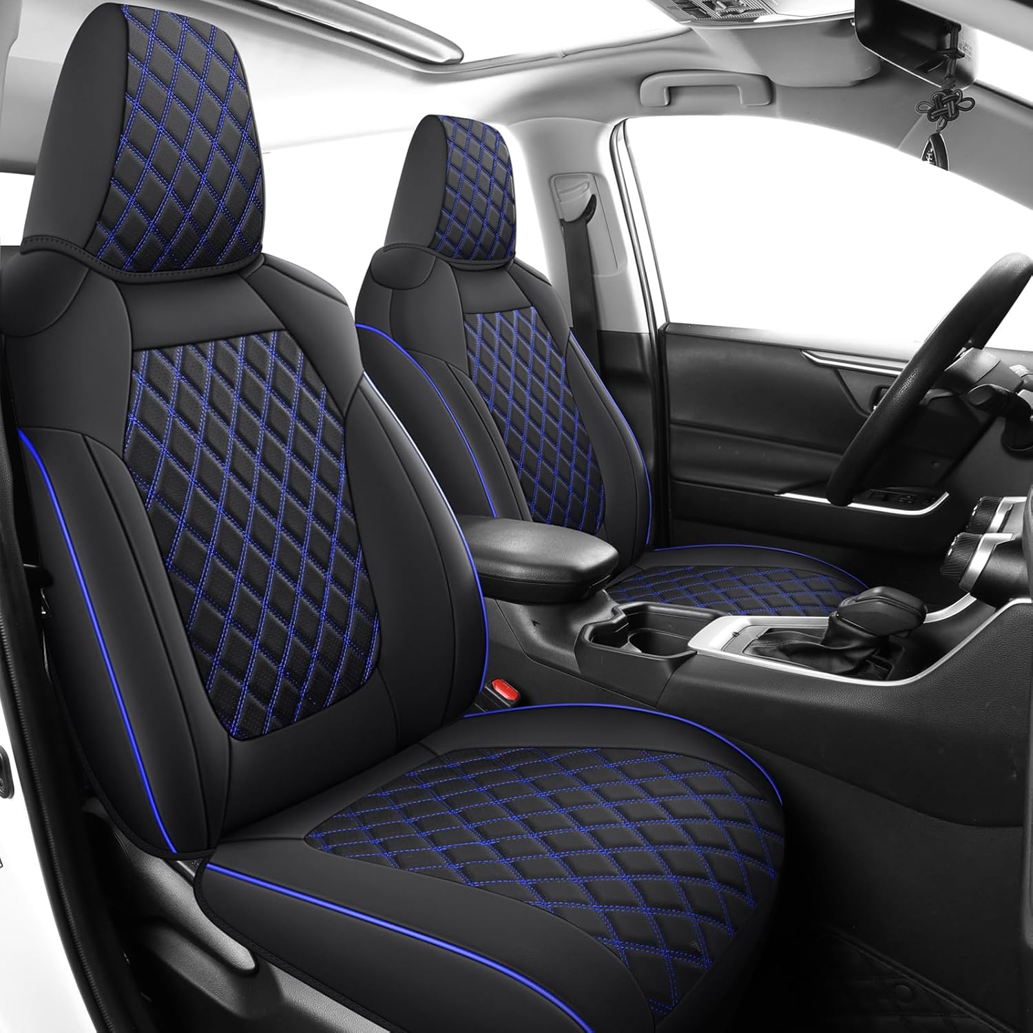 MIROZO RAV4 Seat Covers Non Hybrid,Car Seat Covers Black Leather Seat Cover Full Set Fit for 2019 2020 2021 2022 2023 2024 2025 Toyota RAV 4 Non-Hybrid (Not for Adv & TRD-Off,Black)