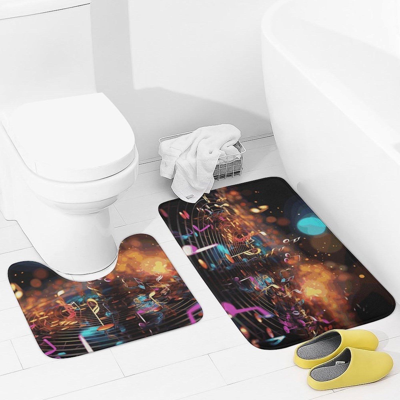 Tapis de bain antidérapant en forme de U contre les glissades lot de 2