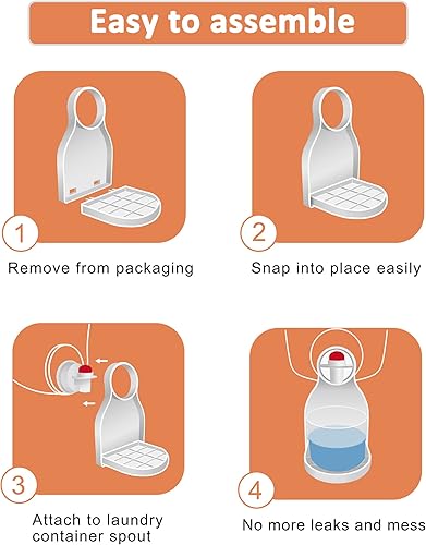 Miniatura 4 de Portavasos de detergente para ropa sucia, colector de goteo de detergente, organizador de bandeja de líquido para suavizante de tela, dispensador de
