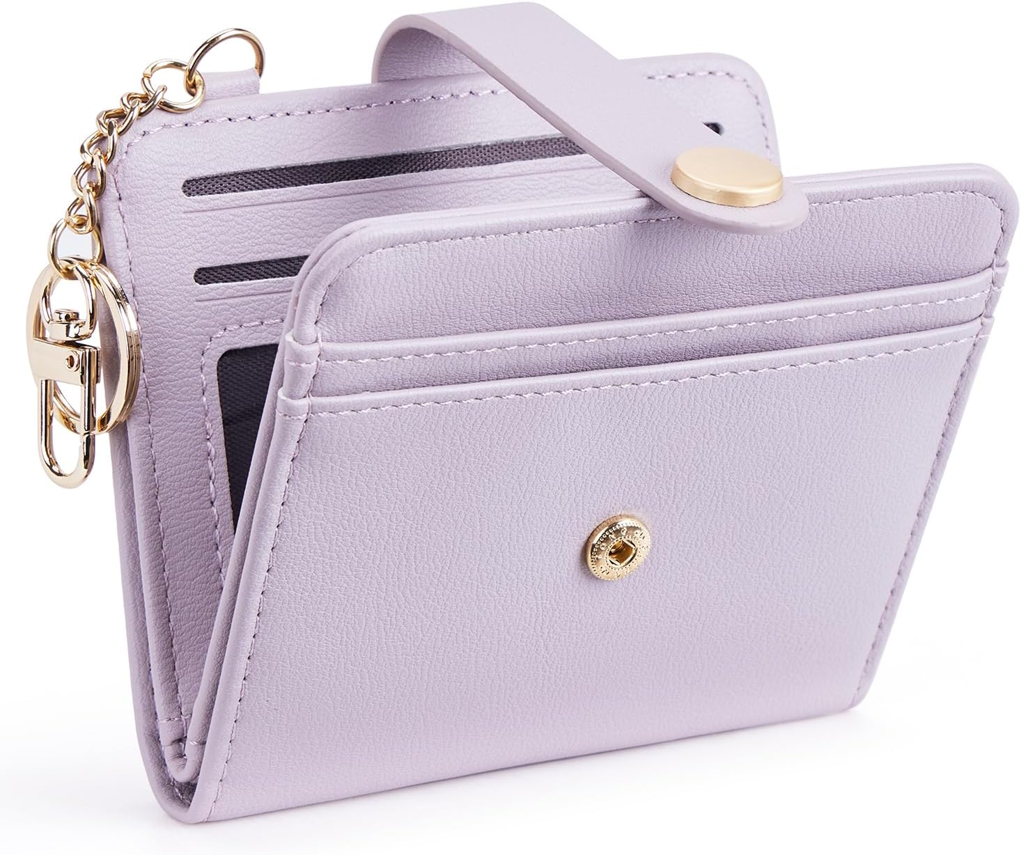 POIUGOYA Slim Wallet for Women, RFID Blocking Credit Card Holder with Coin Pocket, ID Window and Key Chain