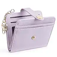 POIUGOYA Slim Wallet for Women,RFID Blocking Bifold Credit Card Holder with Zipper Coin Pocket,ID Window,Keychain