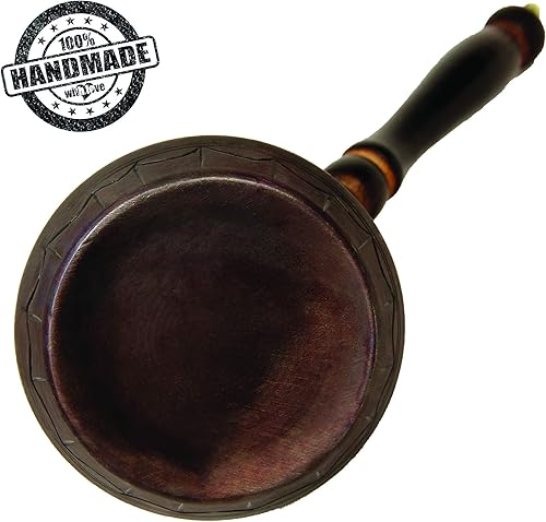 Miniatura 4 de Cafetera turca de cobre, cafetera turca griega árabe con mango de madera, cafetera para estufa, olla de cobre premium hecha a mano para 5-6 personas