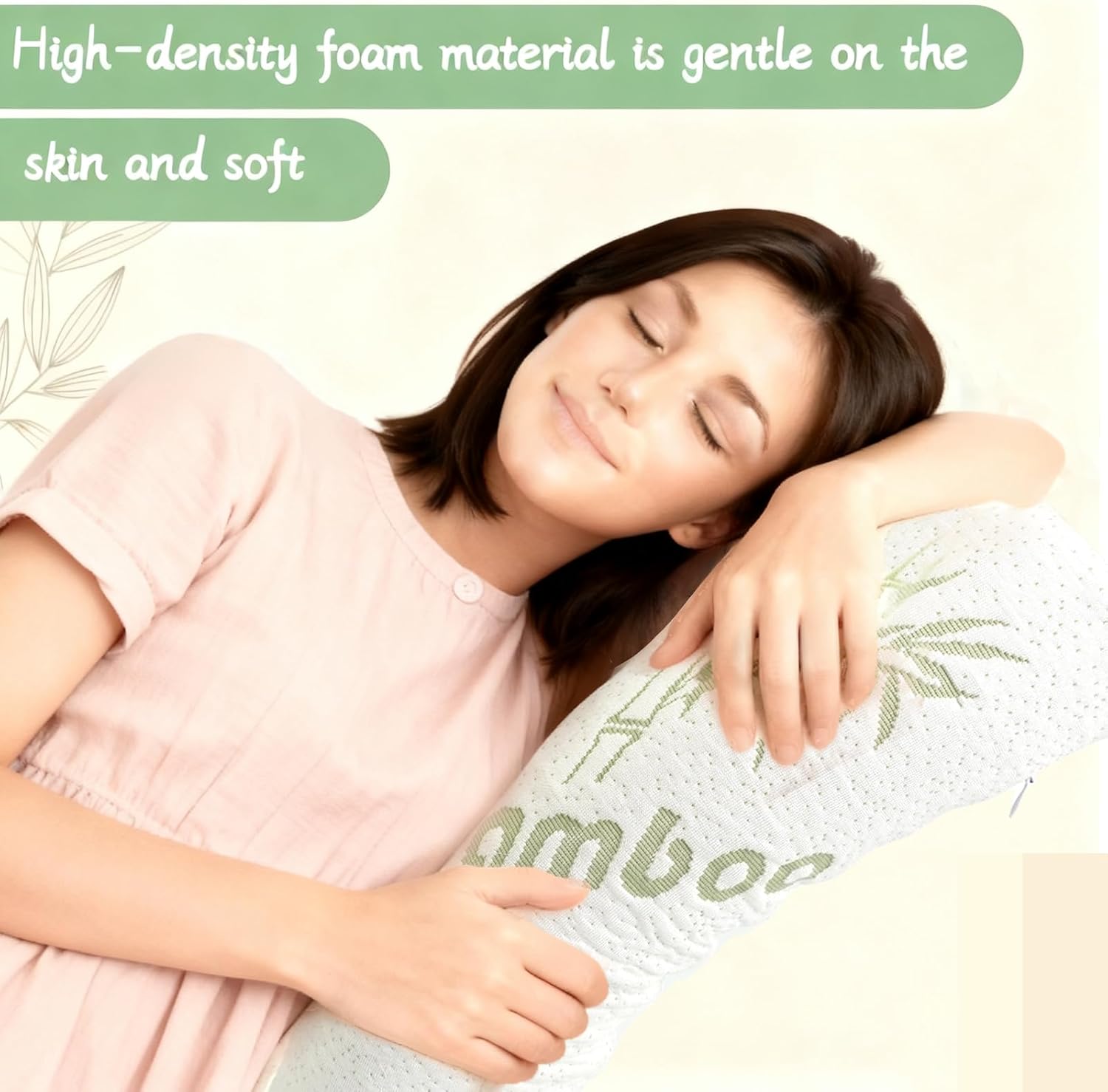 3 Pcs Cervical Neck Roll 18 x 4 Inches Removable Washable Cover Cylinder Memory Foam Pillow for Travel Yoga Sleeping Neck Back Lumbar Legs Support - Image 4