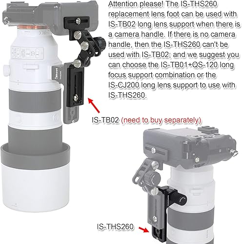 Miniatura 7 de iShoot Soporte de repuesto para collar de lente, anillos de montaje en trípode, base de soporte compatible con Sony FE 7.874-23.622 in f5.6-6.3 G