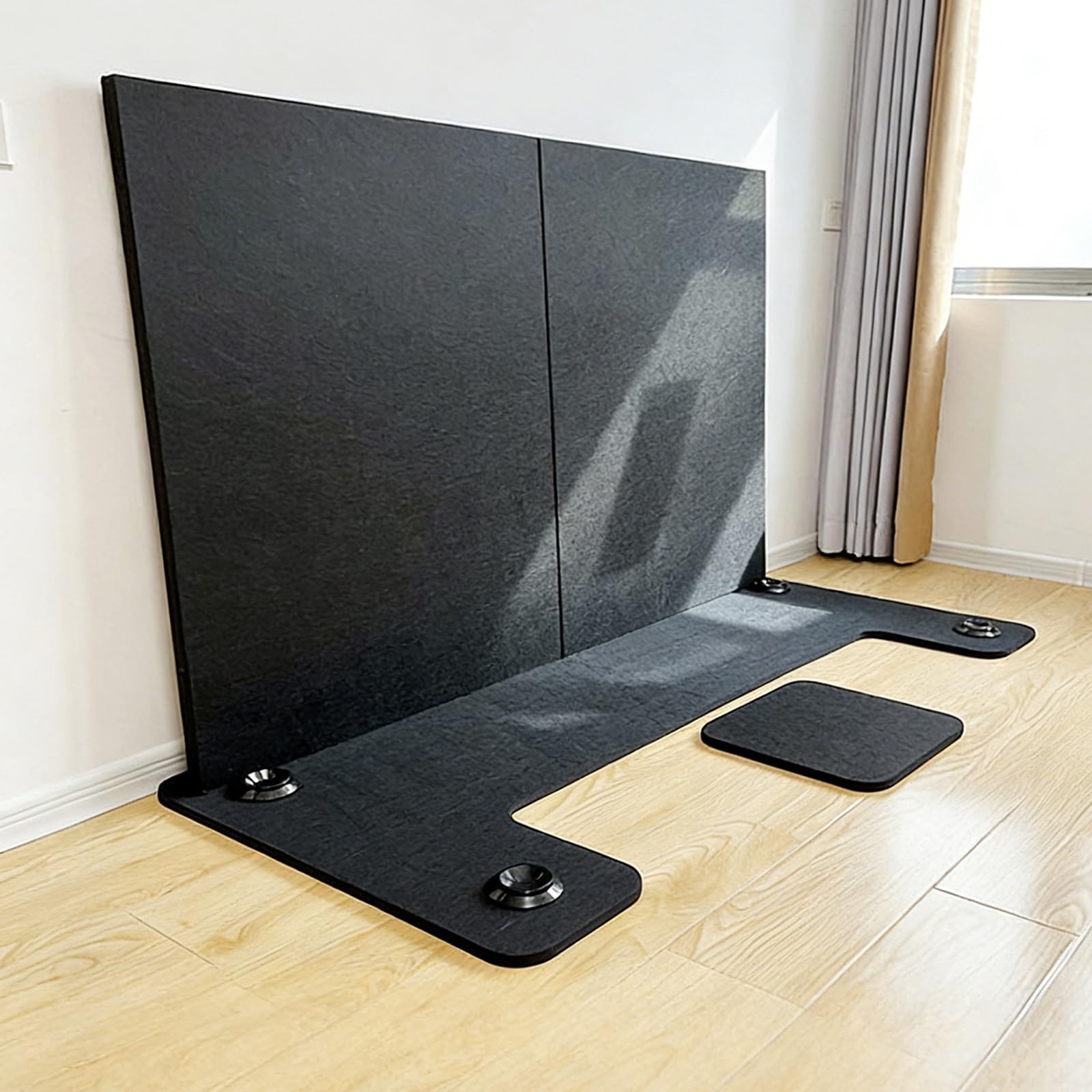 Tappeto fonoassorbente per pianoforte, set di tappetino e pannello posteriore per pianoforte verticale, kit di tappetini fonoassorbenti spessi con 4 piedini, coperte acustiche