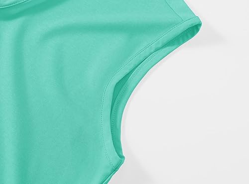 Miniatura 5 de BASUDAM Polo de golf sin mangas para mujer, cuello en V, sin cuello, camisetas de tenis para correr, secado rápido