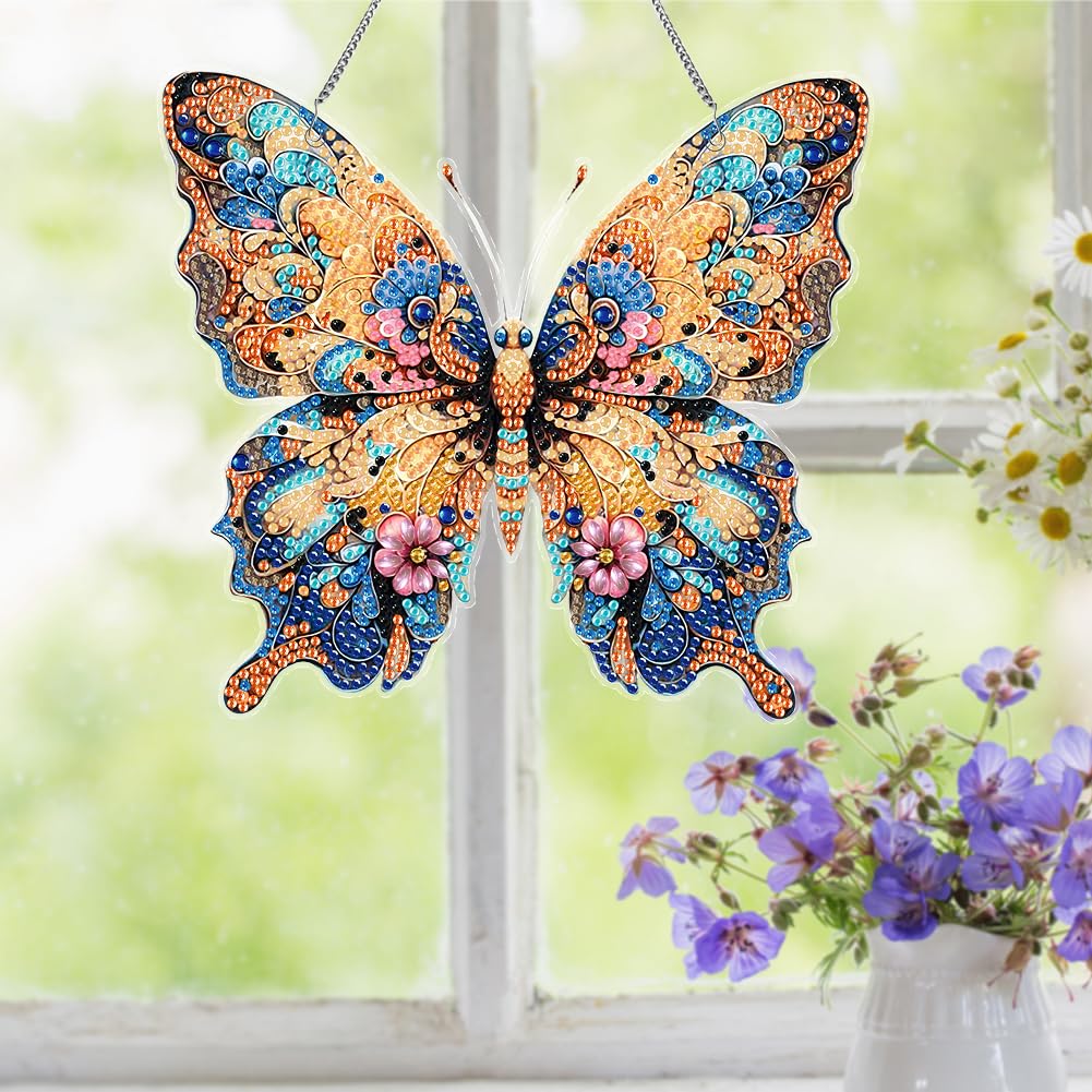 Diymood Kit De Peinture Diamant à Suspendre à Faire Soi-même Pour Adultes - Kit De Peinture Diamant - Pendentif De Forme Spéciale Double Face En Acrylique - Attrape-soleil - Couronne - Pendentifs