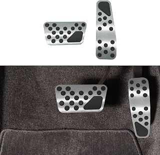 Auto Aluminum Pedal Covers, Auto No Drilling Accelerator Pedal Covers, Anti-Slip Aluminum Brake Gas Pedal Pads, Nonslip Car Pedal Pads for Dodge 2009-2022 Challenger Charger Chrysler 300C (Sliver)