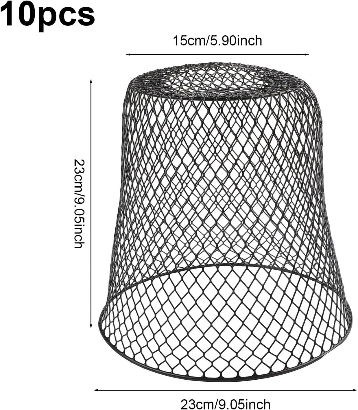 10 Iron Plant For Protection Covers - Robust Metal Baskets For Vegetables And Plants Requiring Year Round Environmental Shielding(Black)