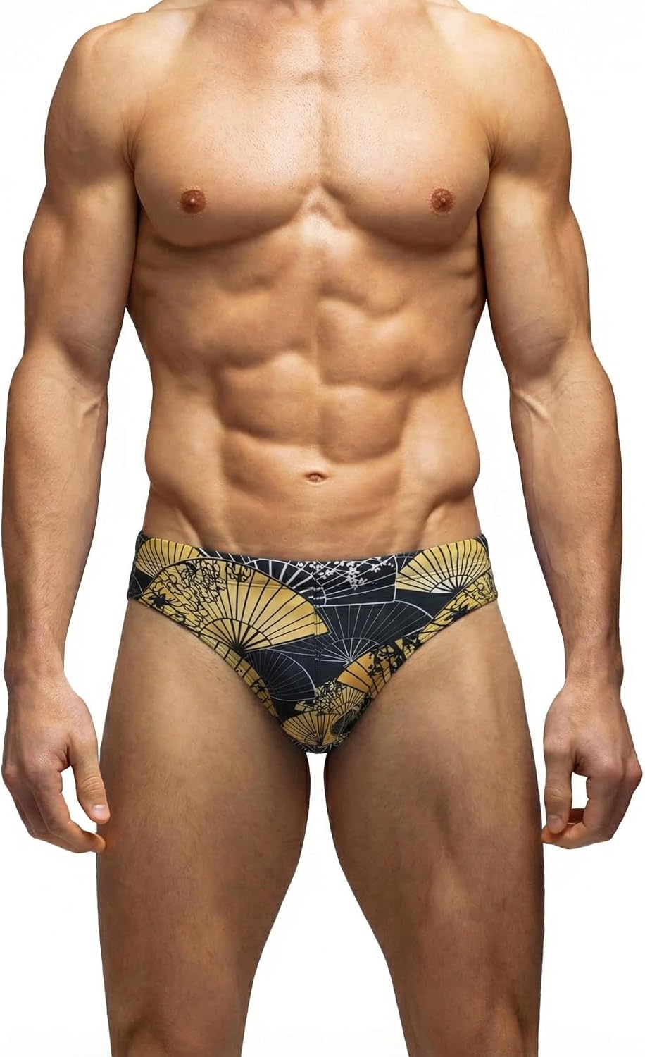 MIZOK Mens Print Swim Briefs Low Rise Swimsuit Bikini Swimwear
