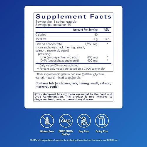 Vista 2 de Pure Encapsulations O.N.E. Omega - Suplemento de aceite de pescado para la salud del corazón, articulaciones, piel, ojos y cognición* - Concentrado