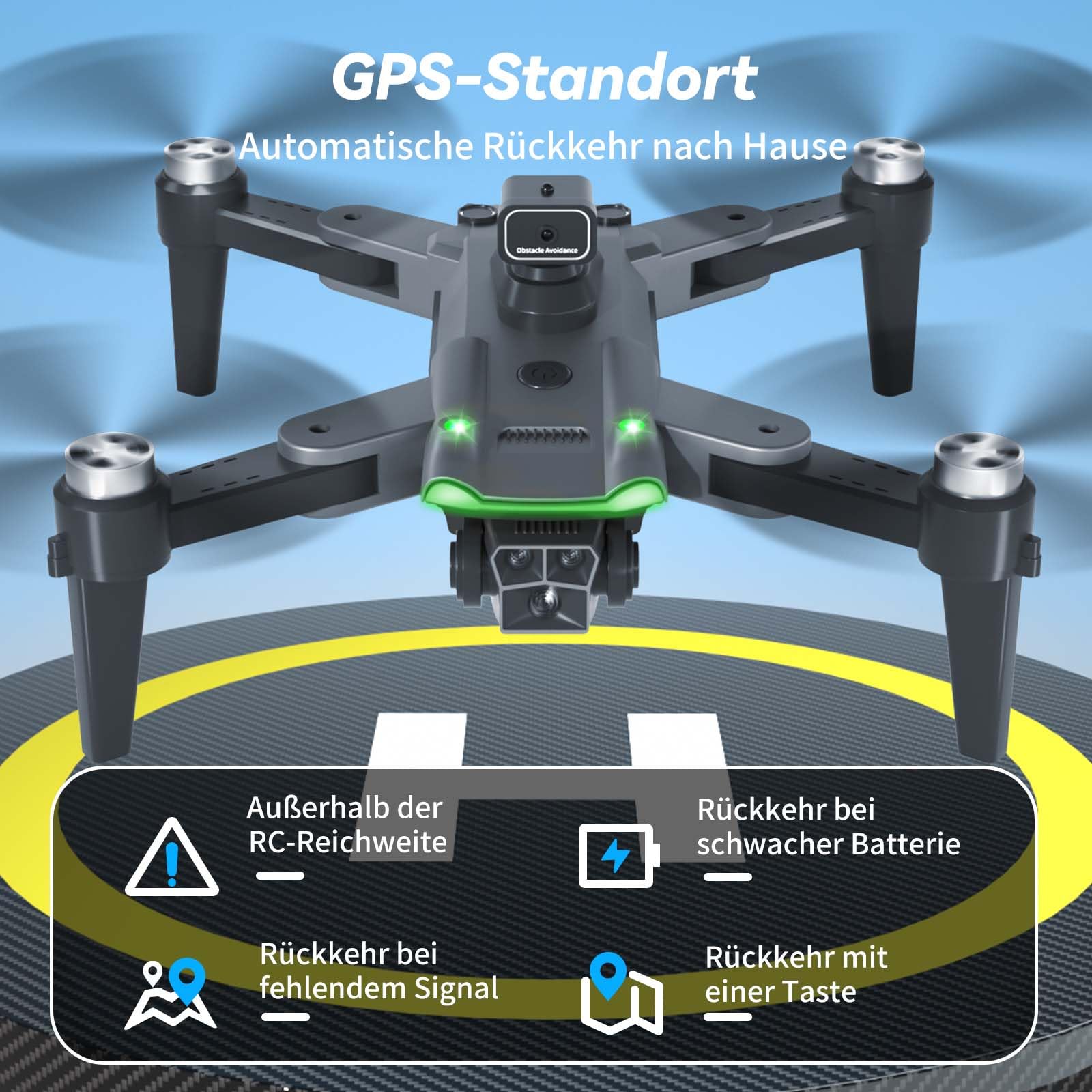 S166 GPS Drohne mit 4K Kamera, unter 249g für Erwachsene, Bürstenloser Motor, 60 Min Flugzeit (3 Akkus), 5G Übertragung, Auto Rückkehr, Auto Folgen, Faltbarer Quadcopter (Schwarz)