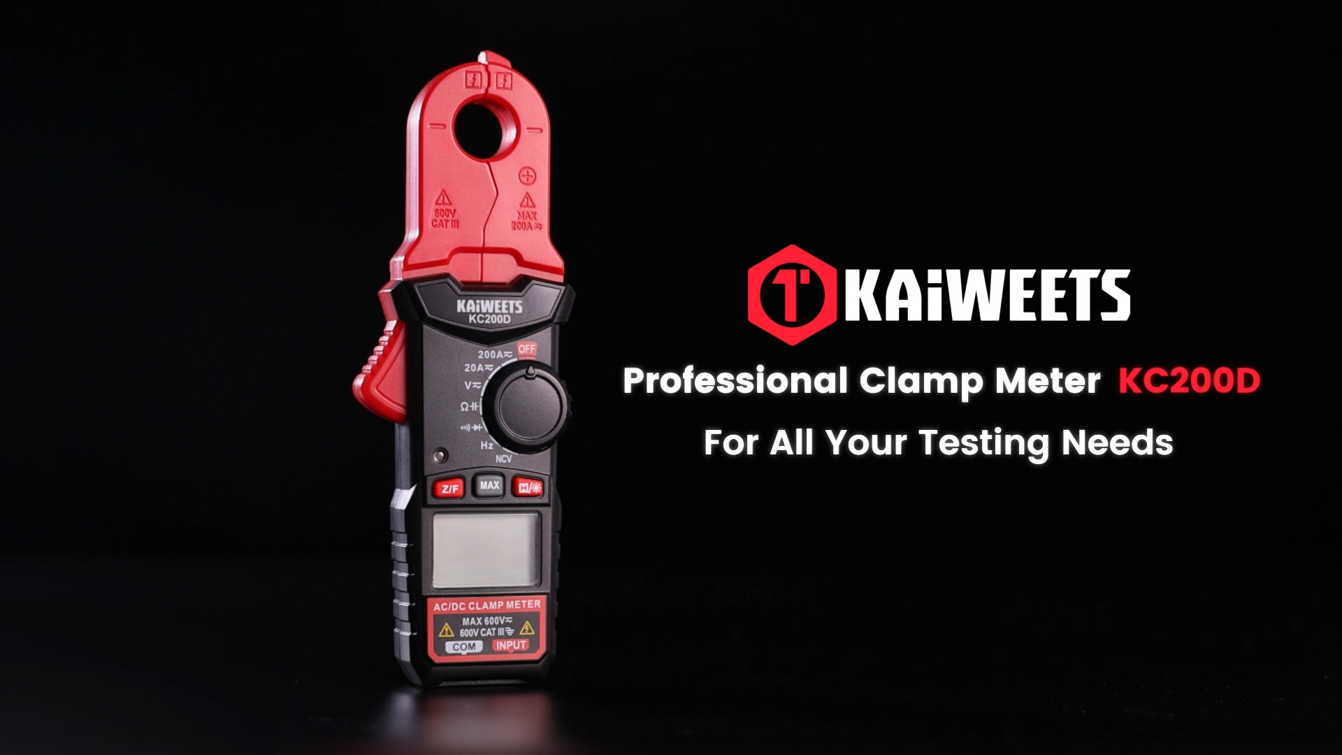 Image of KAIWEETS Digital Clamp Meter with Round Jaw, Automotive Multimeter, NCV, 2000 Counts, Amp Voltmeter, Accuratly Measure AC /DC Current & Volatge, Resistance, Diode, Capacitance, Continuity, Frequency