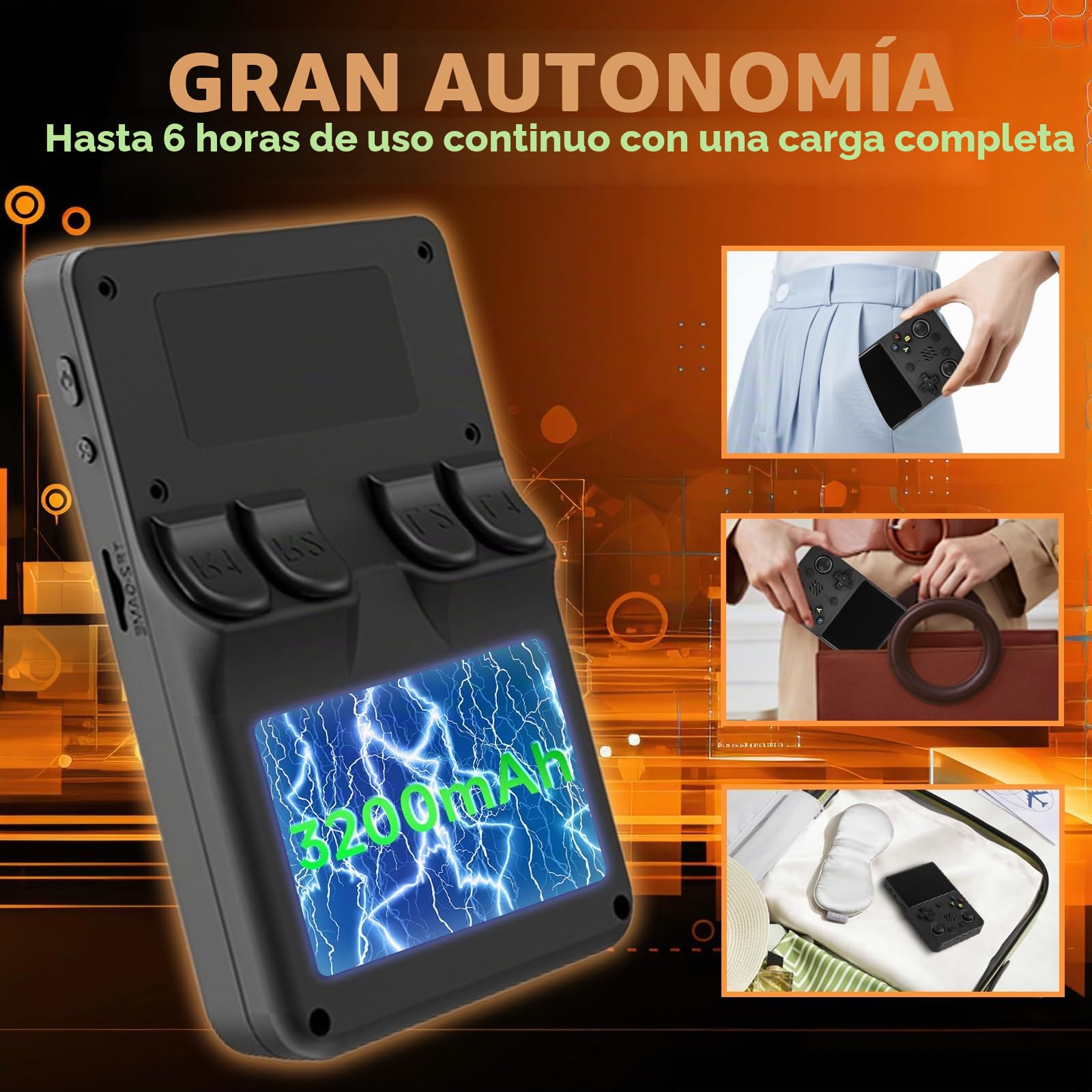 Unokit Consola de juegos retro RG36 Pro 2025, pantalla IPS 3.5 pulgadas, sistema Linux de código abierto, tarjeta TF 64 GB, más de 20.000 juegos clásicos, batería 3200 mAh