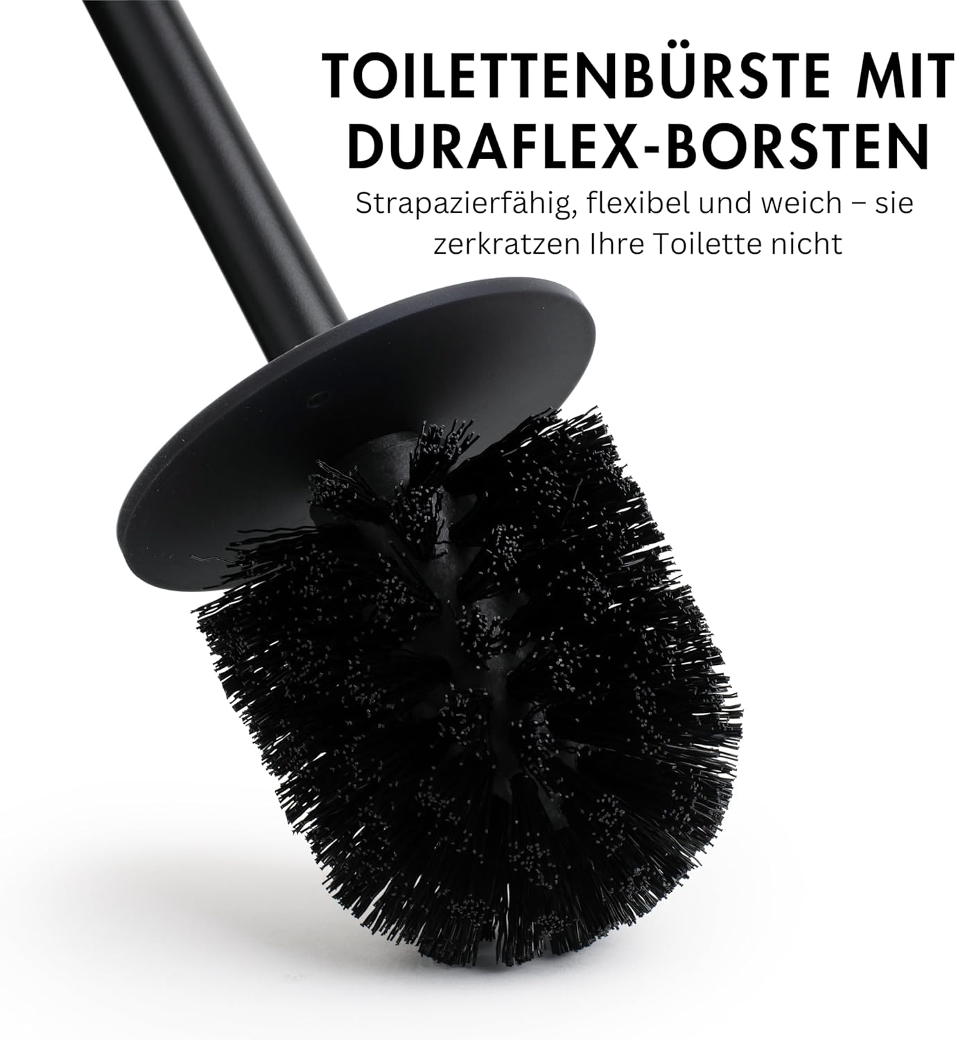 Yew Design Matte Black Toilet Bowl Brush for Bathroom with Holder - Bathroom Cleaner Scrubber with Sleek Design, Sturdy, and Durable Bristles