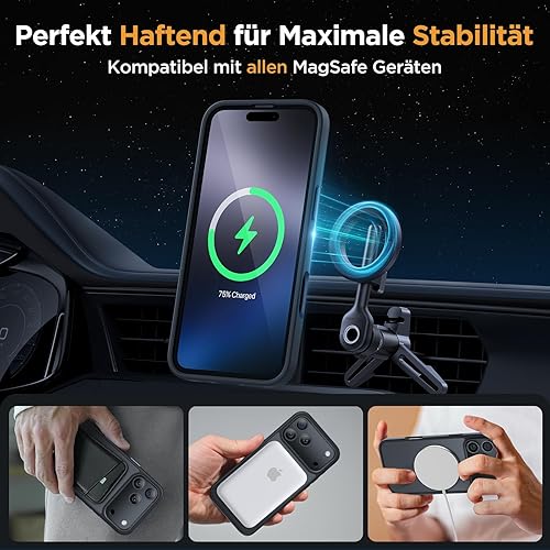 Miniatura 383 de Miracase - Funda magnética para iPhone 13 de 6.1 pulgadas (compatible con MagSafe) (con 2 protectores de pantalla), protección de grado militar