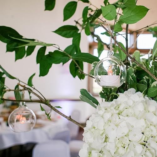 Miniatura 6 de JEUIHAU Paquete de 80 globos colgantes acrílicos de 3.543 in, bola colgante de plástico, bolas transparentes rellenables para Navidad, bodas,