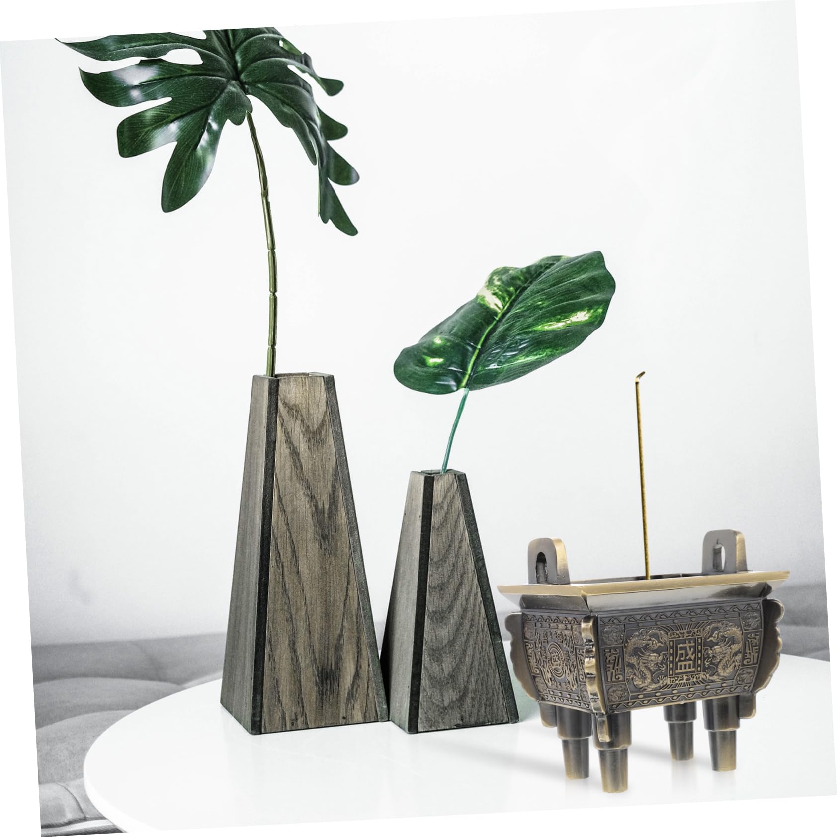 Cabilock Bruciatore per Incenso Quadrato in Lega di Zinco Oro Aspetto Retrò Elegante, Purifica L'aria per Decorazione Casa e Meditazione