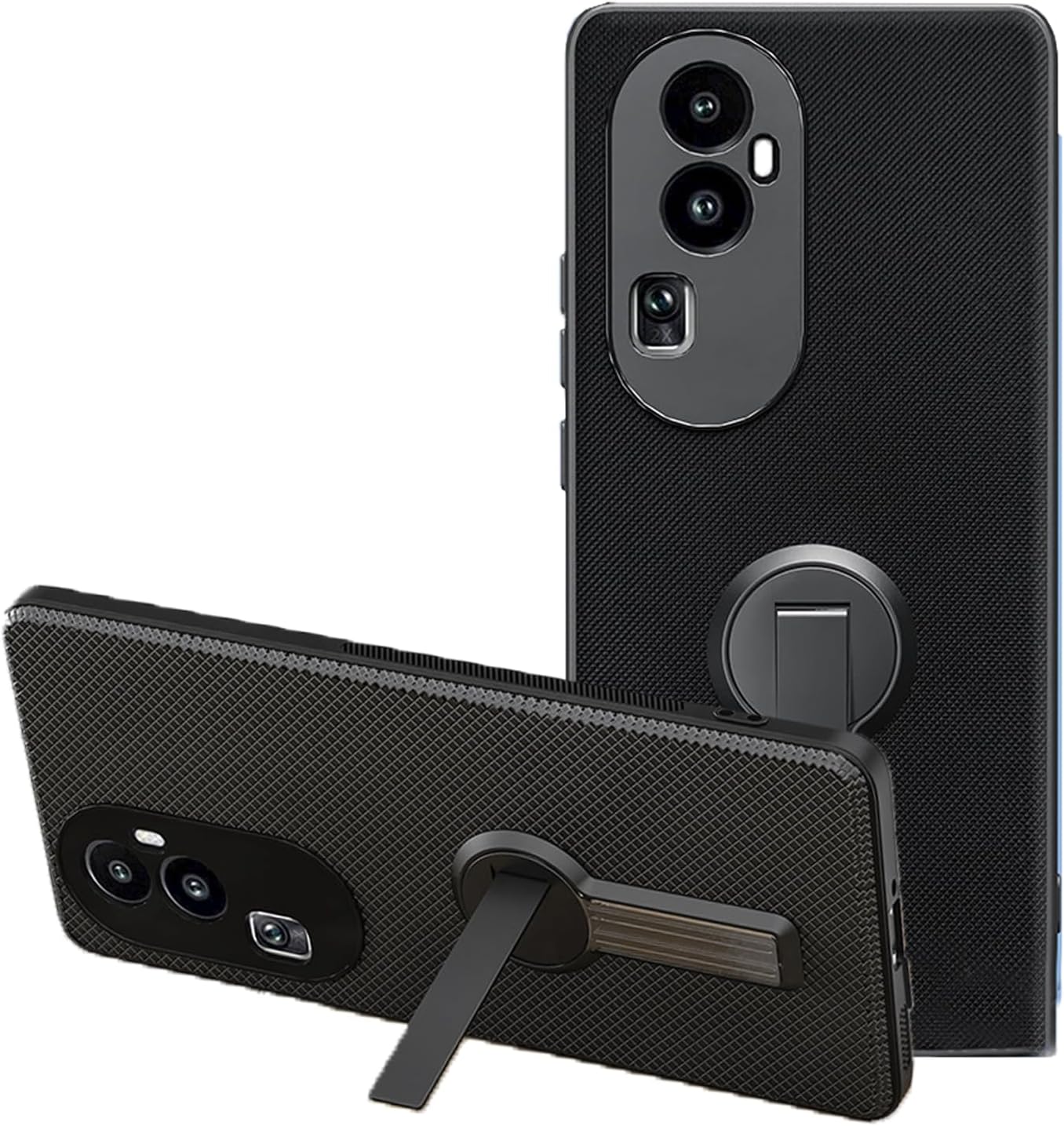 Moninsta Compatible with OPPO Reno10 5G Case with Stand，Slim Phone Case，Soft TPU Bumper Cover，Anti-Scratches Shockproof，Compatible for Reno 10 5G Case (Black)