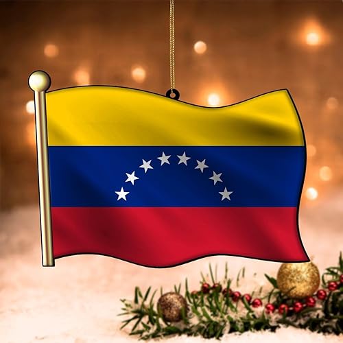 Vista 103 de Adorno acrílico de Navidad de Filipinas, decoración de árbol de Navidad, adorno de Navidad nacional para niños, bandera de Filipinas, banderas