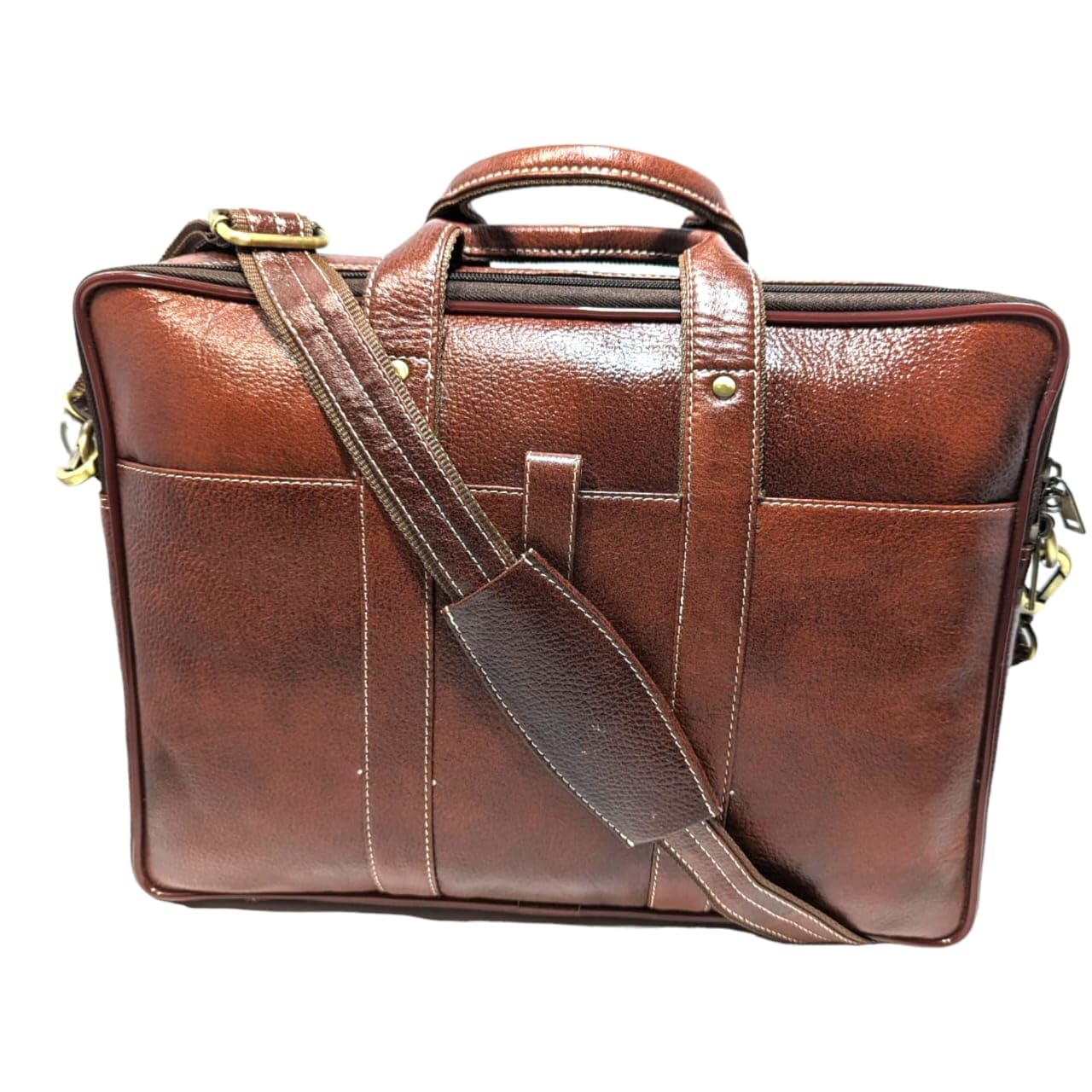 Genuine Leather Office and Business Trip Briefcase for Men | Leather Laptop Bag |Fits Up to 15 Inch Laptop/Mac-Book | Shoulder Strap for Cross-body Messenger (B0CRVVYWG2) Amazon Price History, Amazon Price Tracker