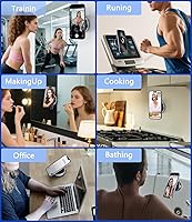 Vista 6 de Soporte magnético para teléfono con ventosa [giratorio de 360°] compatible con MagSafe iPhone para ducha, cocina, gimnasio, vidrio, espejo