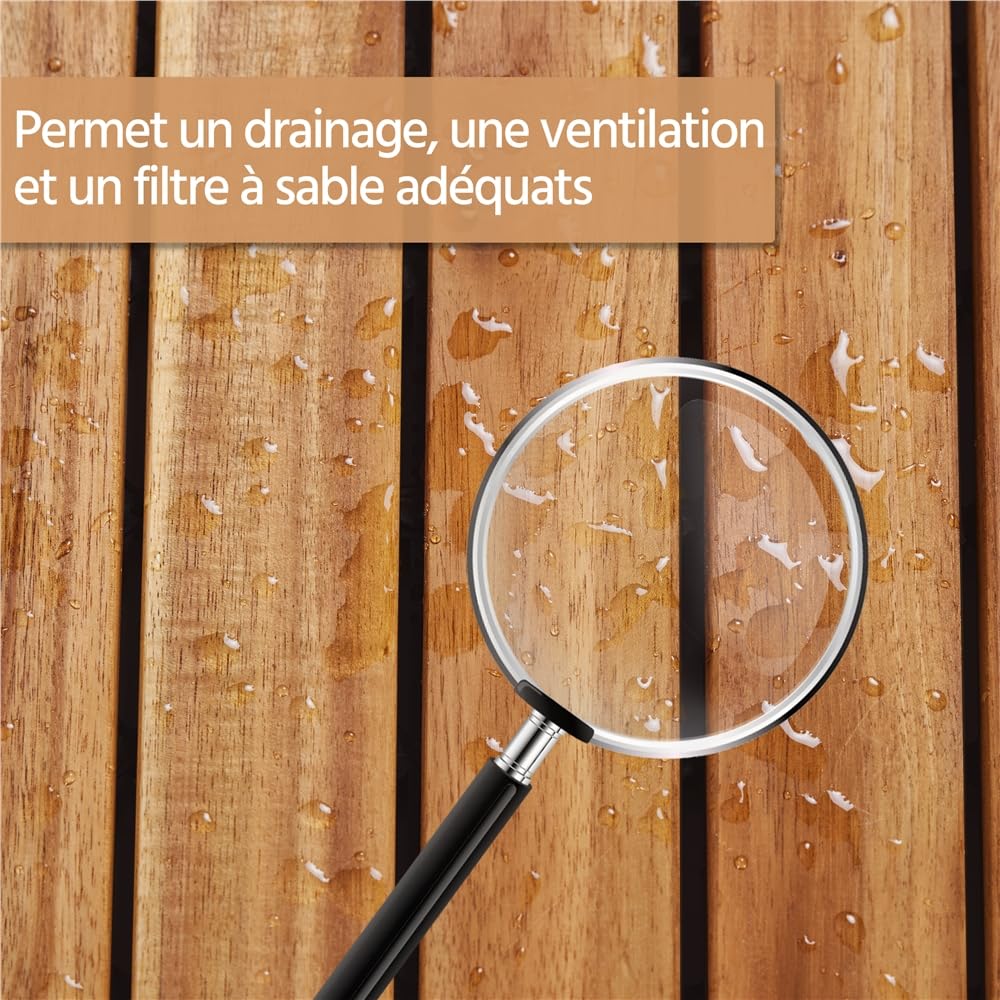 Yaheetech Caillebotis Bois Exterieur 27 PCS, Dalles de Terrasse en Bois d'acacia 30 x 30 cm, Revêtement de Sol Extérieur Intérieur pour Terrasse et Balcon