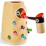 Montessori Toys for 2 Year Old Girl and Boy, Fine Motor Skills Toddler Toys Age 2-4, Woodpecker Worm Toy Magnetic Bird Feeding Game