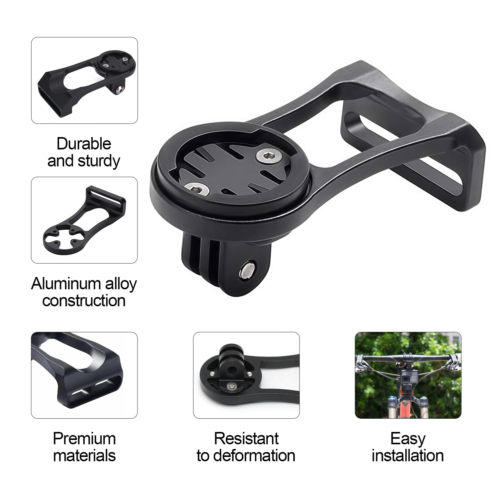 Supporto per Computer per Bicicletta, Manubrio in Lega di Alluminio, Regolabile Supporto per Bici Garmin Edge, Compatibile con Garmin Edge 25 130 200 500 510 540 810 1024, per Bici da Strada e Mountai