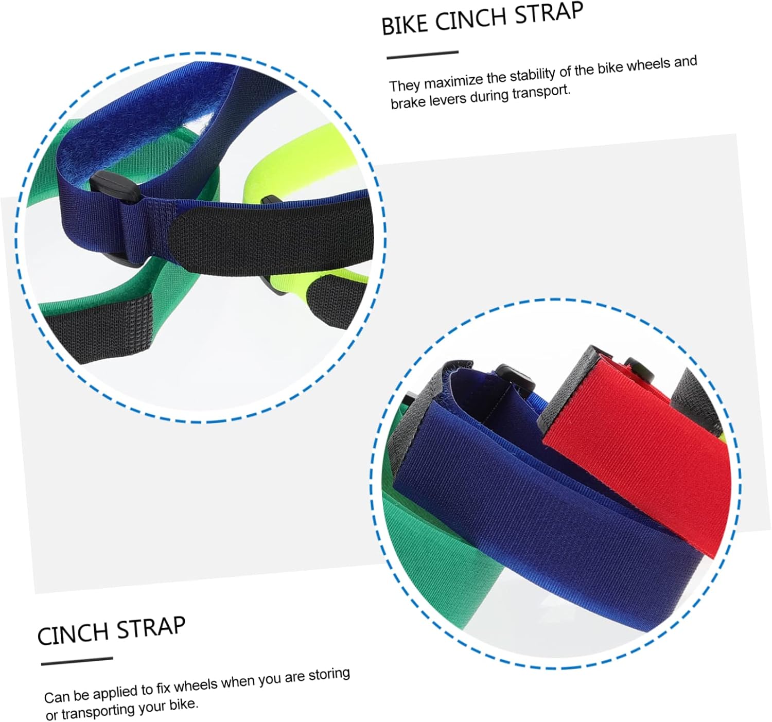 POPETPOP 15Pcs Adjustable Cinch Strap for Bike Rack Durable Wheel Strap to Secure Bicycle for Organizing Items Home Workshop Trucks Mixed Colors