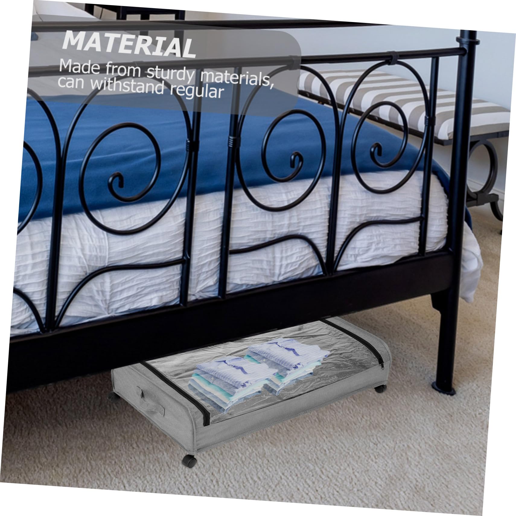 ULTECHNOVO Aufbewahrungsbox Bett Mit Organizer Für Kleidung Und Schuhe Platzsparendes Lager Für Kleine Schlafzimmer Robustes Design Für Lange Nutzungsdauer