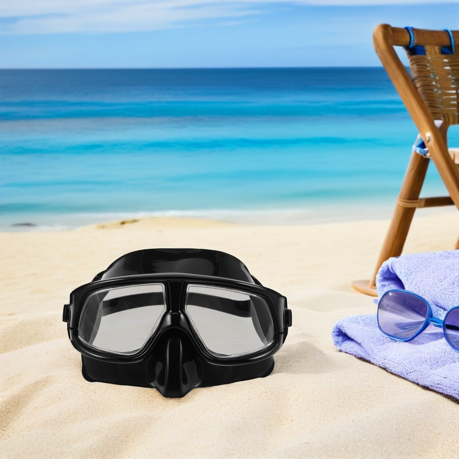 STOBAZA Máscara de Buceo Snorkel Ajustable para Adultos Diseño Volumen para Ahorro de Aire Amplia Visión Panorámica y Comodidad Ergonómica para Natación y Buceo