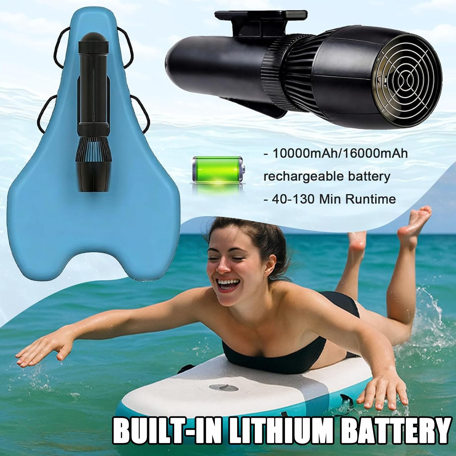 Elektrisches Surfbrett Jet Board, aufblasbares Bodyboard mit 500W Motor, 10000mAh Akku, ideal für Anfänger & Profis, spannendes Wassersporterlebnis