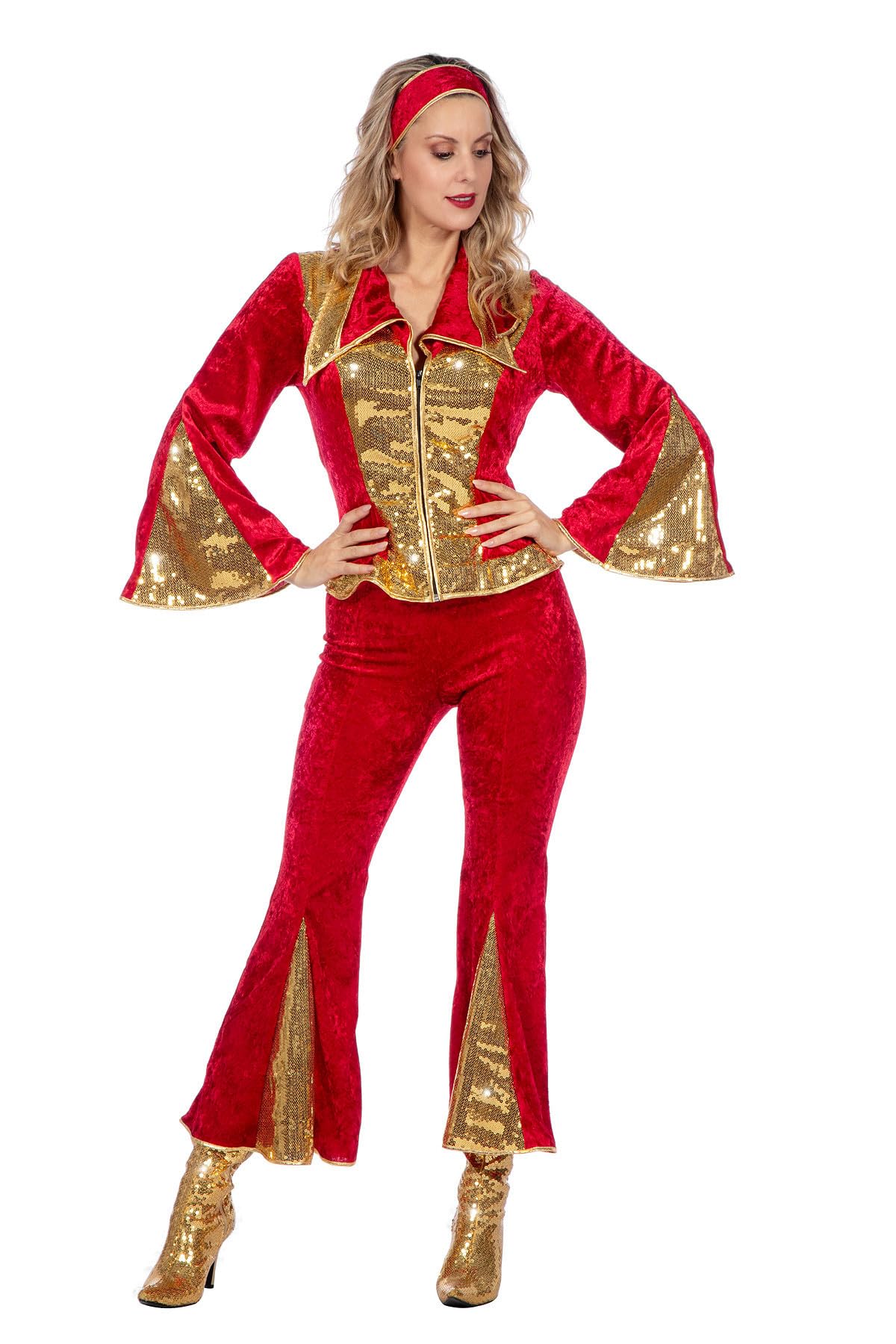 WILBERS & WILBERS 4854 - Luxury Disco Costume for Women, 70s Outfit, for Carnival, Festival, Theme Party