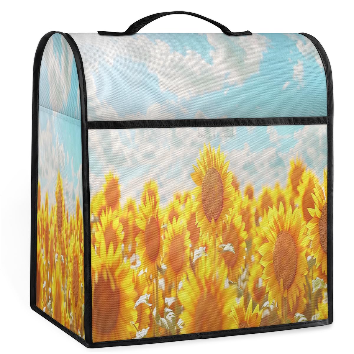 Coffee Maker Cover Sunflower Pattern Kitchen Appliance Covers Small Appliance Covers Blender Cover Juicer Cover Dust Covers for Kitchen Appliances with Top Handle and Pockets,Washable,B291