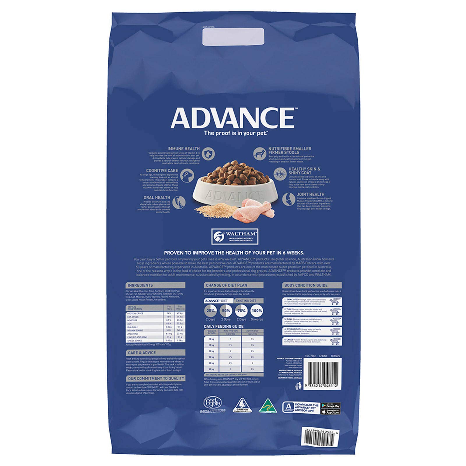 advance mature dog food